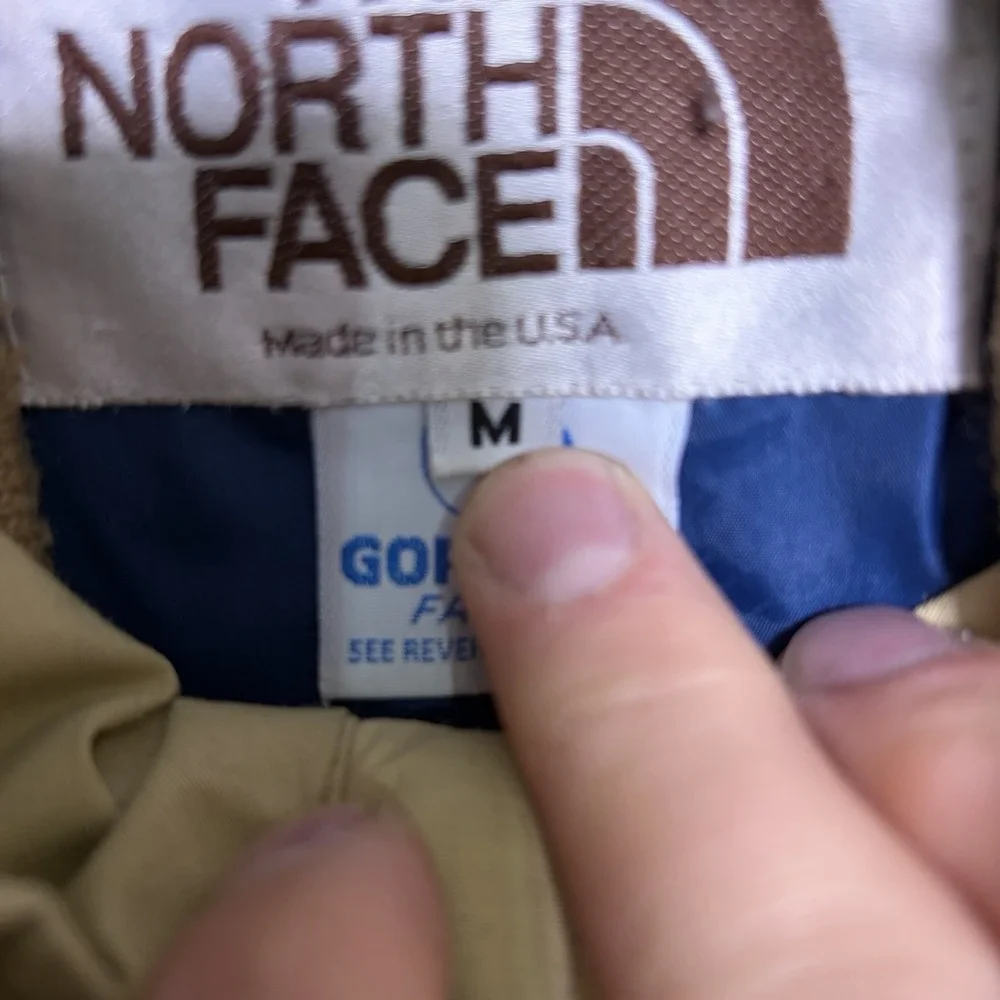 Vintage The North Face Gore-Tex Jacket M Tan USA Made Brown Label Hiking Y2K